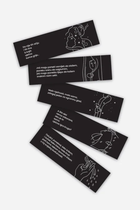 Set of 5 bookmarks with gold foil stamping